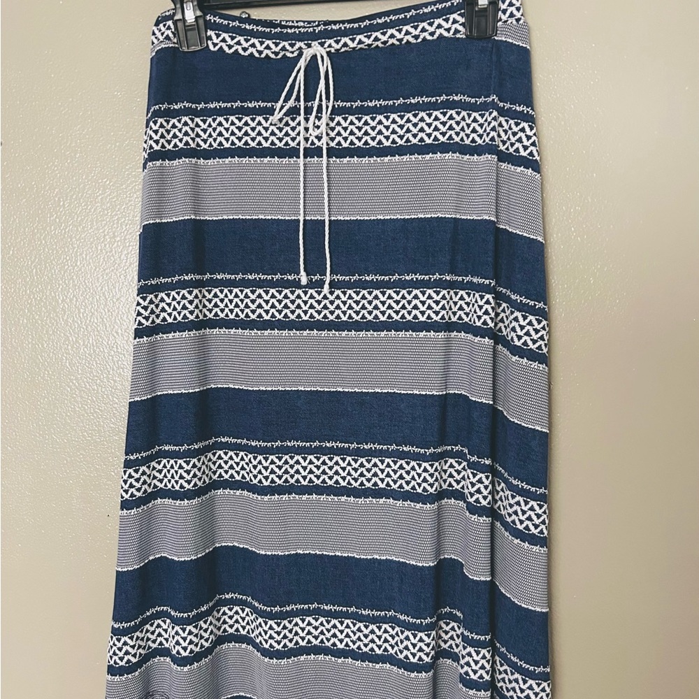 Navy and White Striped Women's Skirt